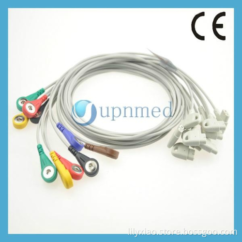 Philips Medical one piece EKG cable with Leadwires snap,IEC